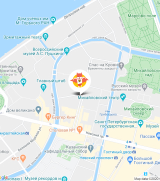 Мы на карте: напротив Михайловского театра, между набережной Мойки и каналом Грибоедова.